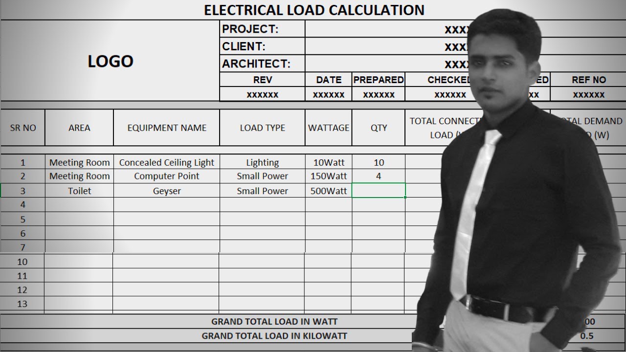 Electrical Load Calculation | Automated Load Estimation Excel Sheet for Home & Building Projects