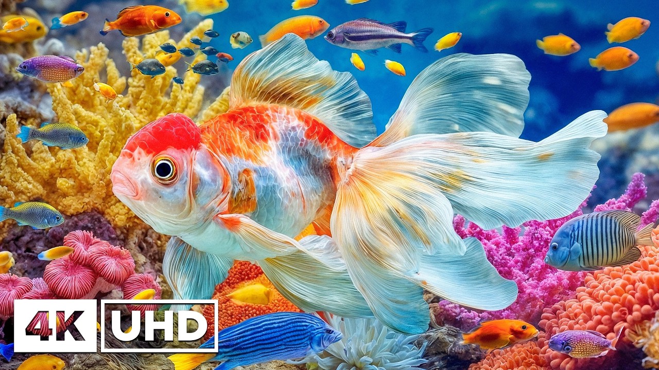 Аквариум мечты 4K - Красивые коралловые рифовые рыбы и медузы - Расслабляющая музыка для медитации и