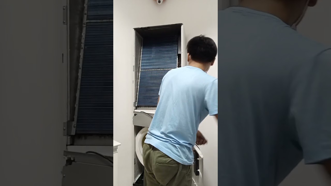 Cleaning floor mounted aircon/basic lang no need to dismantle 👌