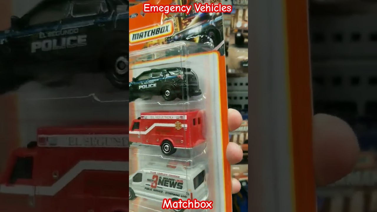 Emergency Vehicles 3 pack police ambulance news van Matchbox
