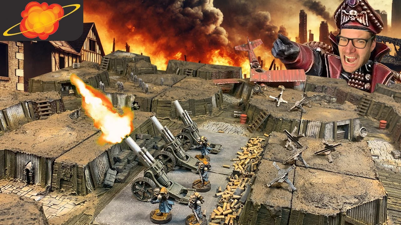 Я сделал модульные артиллерийские плитки для Trench Crusade и Warhammer