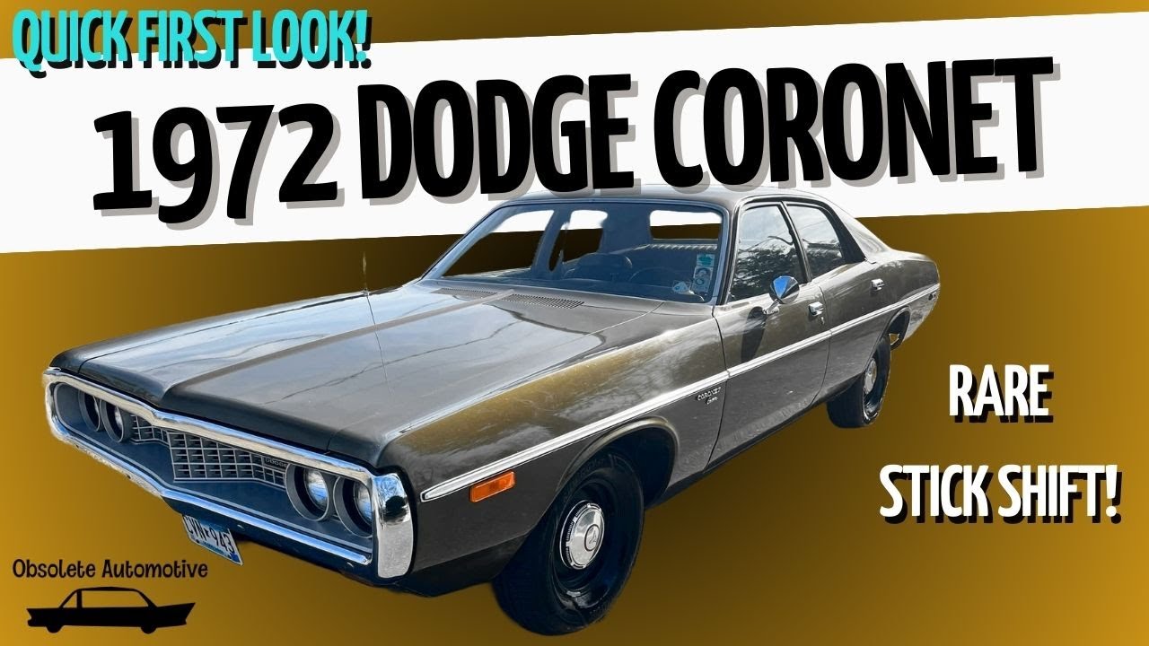 Dodge Coronet Custom Slant Six Stick Shift 1972 года! Винтажный MoPar