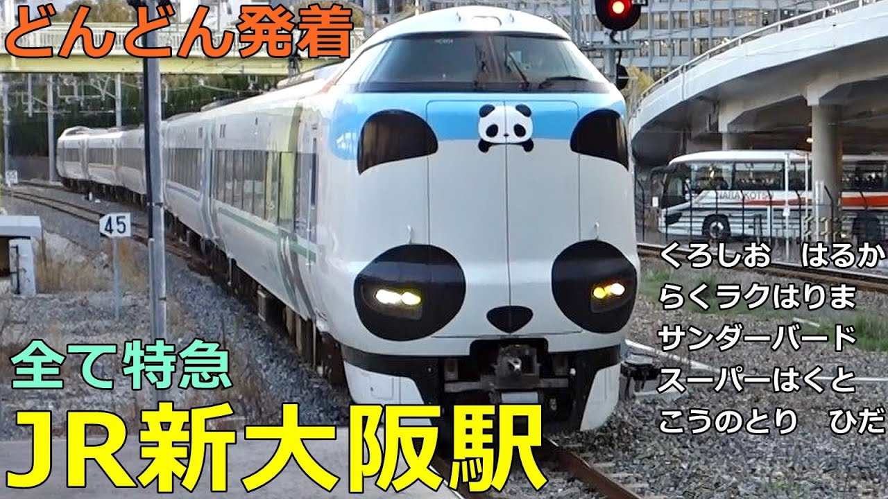 JR新大阪駅 (特急列車)🚃どんどん電車が発着！●くろしお、はるか、らくラクはりま、サンダーバード、こうのとり、スーパーはくと、ひだ【JR西日本】