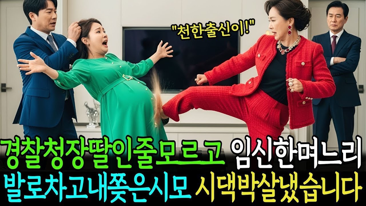 경찰청장딸인줄 모르고 임신한 며느리 발로차고 내쫒은 시어머니 다음날 시댁 박살냈습니다