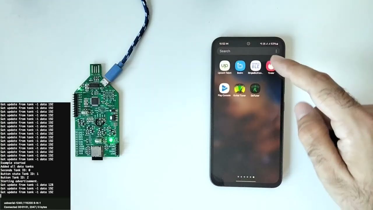 SimpleBLE DK Example,  and SimpleBLE connect app for Android
