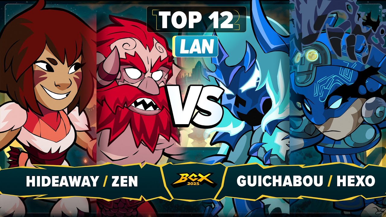 Hideaway и Zen против Guichabou и Hexo — Топ-12 — Чемпионат мира по Brawlhalla 2025 — LAN-турнир 2v2