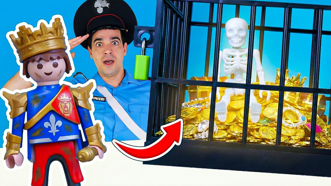 Il signor Carabiniere aiuta il Re a difendere il tesoro del castello.