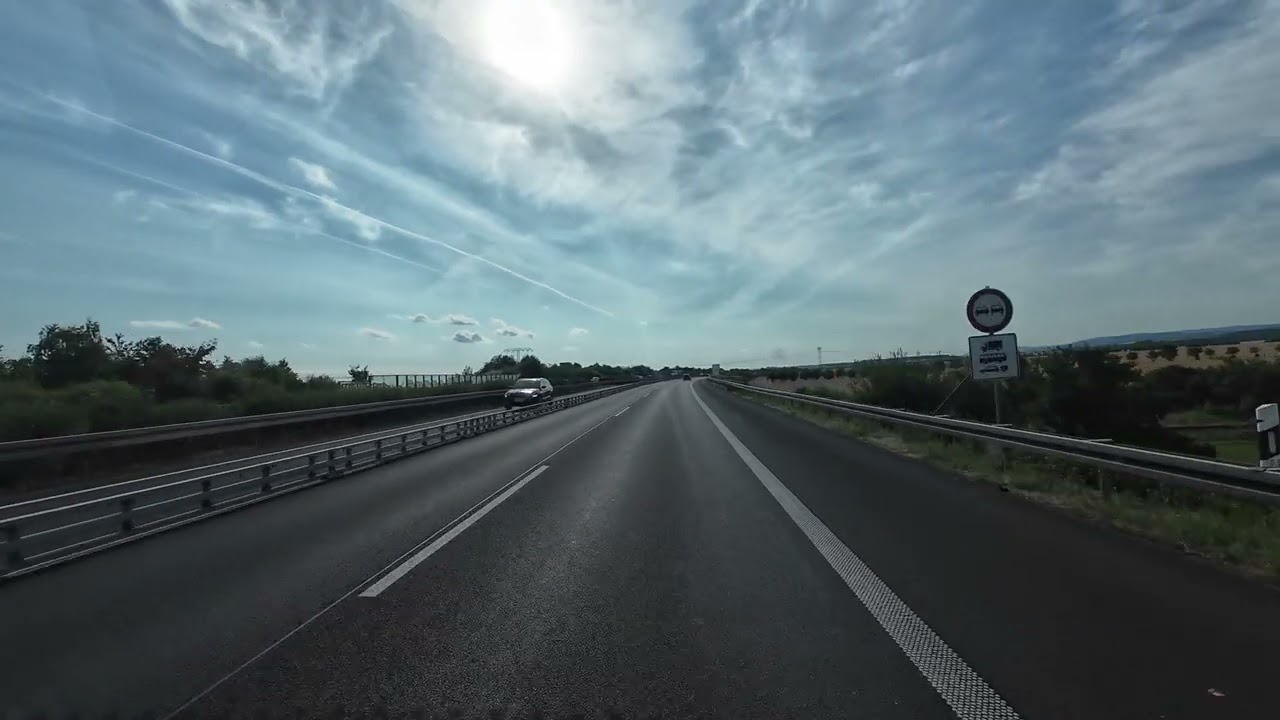 ASMR Bus Ride on German Roads & Autobahn | Sunny Drive with Tunnels and Open Highways