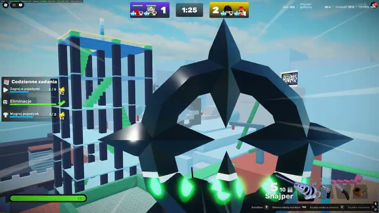 Gram w rivals na Roblox i próbuje zdobyć 150 level