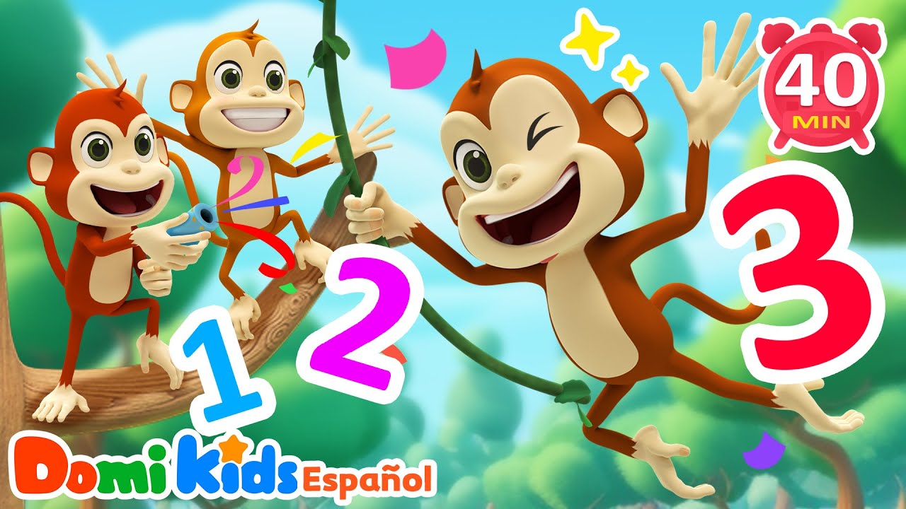Cinco Macaquinhos 🐵| Canções Populares Infantis | Domi Kids Festa dos Animais