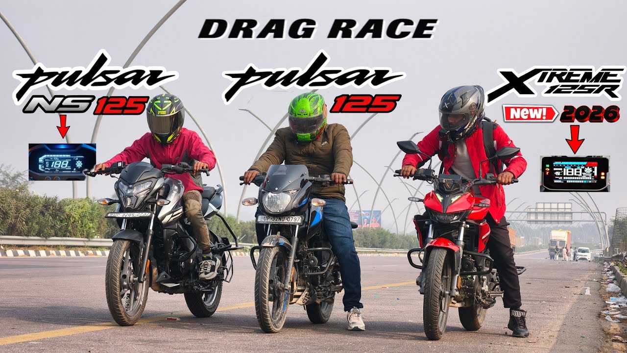 2026 Xtreme 125R vs pulsar ns125 vs pulsar 125.🔥|| Drag race 🚀.|| Bajaj vs Hero 125cc 👑||