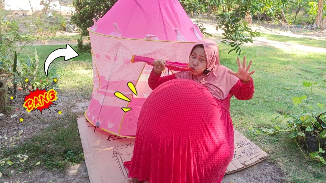 Aneehh...!! Tenda pink dan selang merah ajaib buat perut mama jadi membesar 