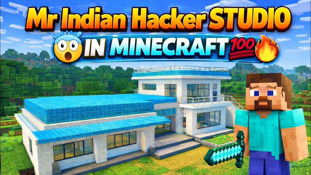 😱 Mr Indian Hacker STUDIO 🏠 IN MINECRAFT 💯🔥 | Ultimate Build Reaction