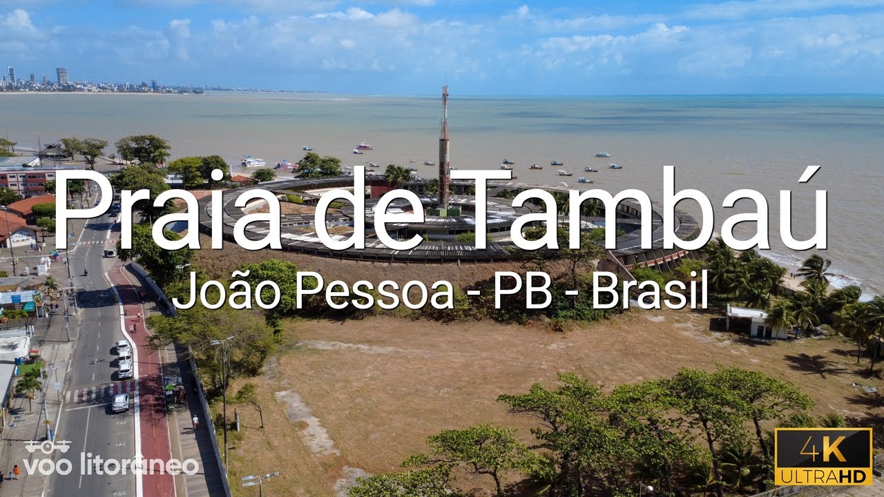 Praia de Tambaú vista do alto | Imagens aéreas do cartão-postal de João Pessoa