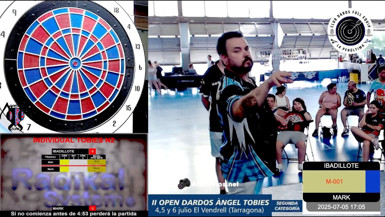 II OPEN de dardos ÀNGEL TOBIES - Individual nivel 2 - IBADILLOTE vs MARK - 17_14