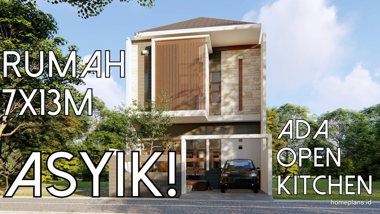 [MODIFIKASI] desain rumah 7x13m dengan open kitchen [kode 191]