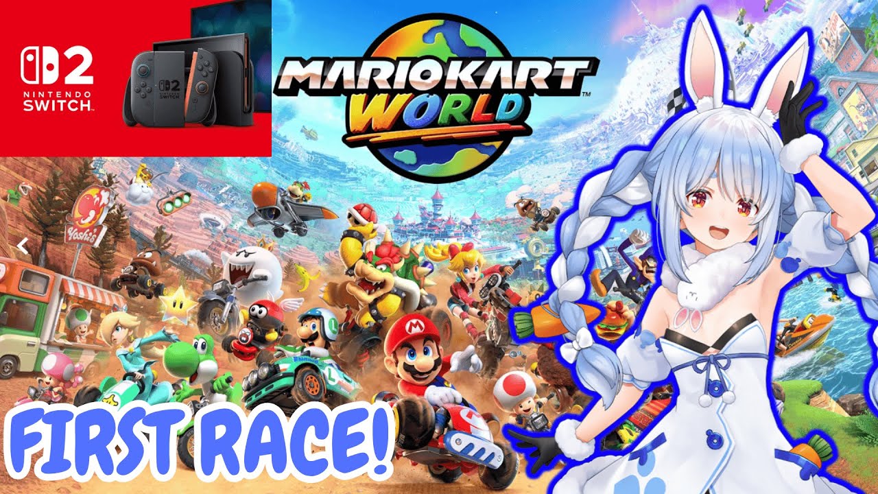 Pekora Tries the NEW Mario Kart World on Switch 2!