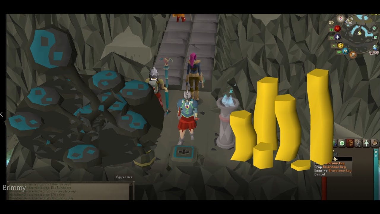 Loot from 22 Brimstone Keys - OSRS Ironman Slayer