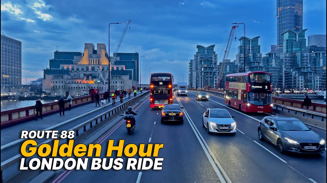 London Bus Ride from North London to Vauxhall Station - Part-journey of Bus Route 88 with diversion