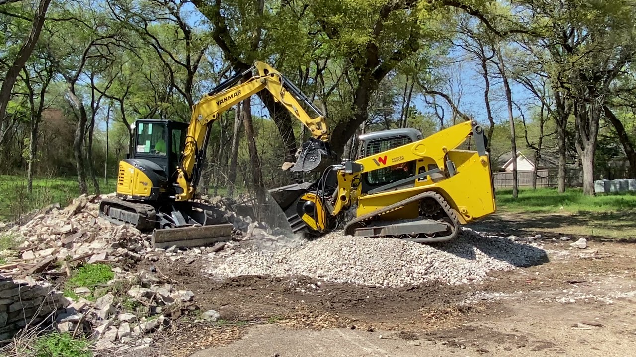 Skid Steer With MB Rock Crusher and Yanmar Mini EX