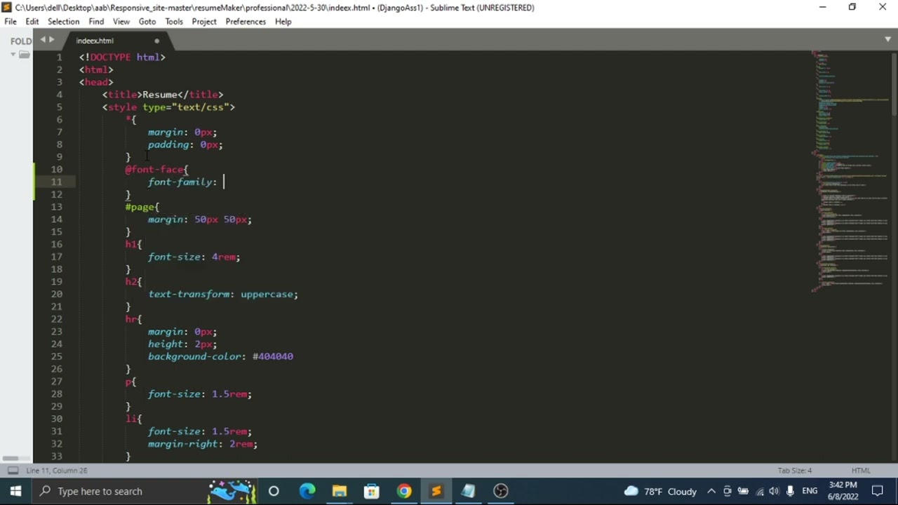How to add Font Family in HTML page design