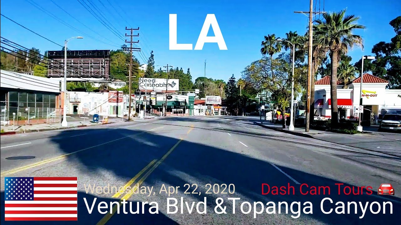 April 22, 2020. Driving from Hollywood to Malibu on Ventura Blvd & Topanga Canyon. Dash Cam Tours 🚘