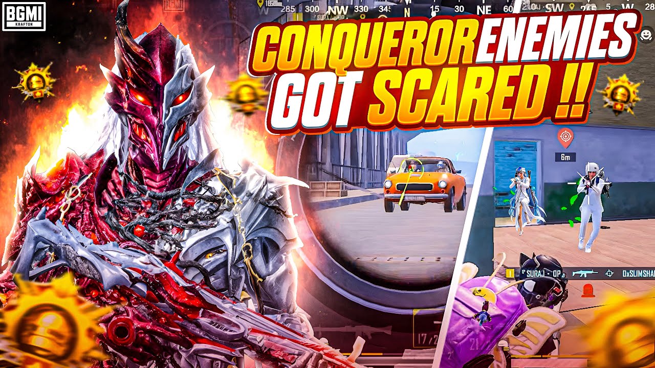  😱 Conqueror ENEMIES Got SCARED 🥶 Solo vs Squad Intense & Fastest 1v4 Clutches & Gameplay | BGMI | 🔱