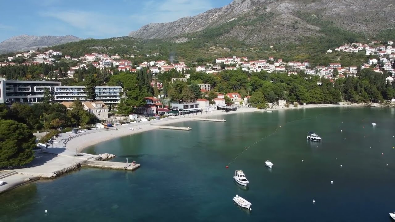 Srebreno beach (4K drone)