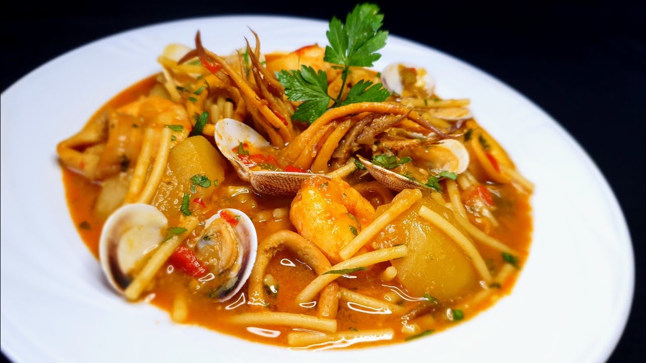 Cazuela de fideos con marisco