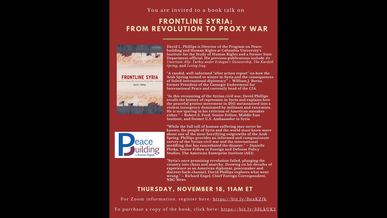 Book Talk: Frontline Syria: From Revolution to Proxy War