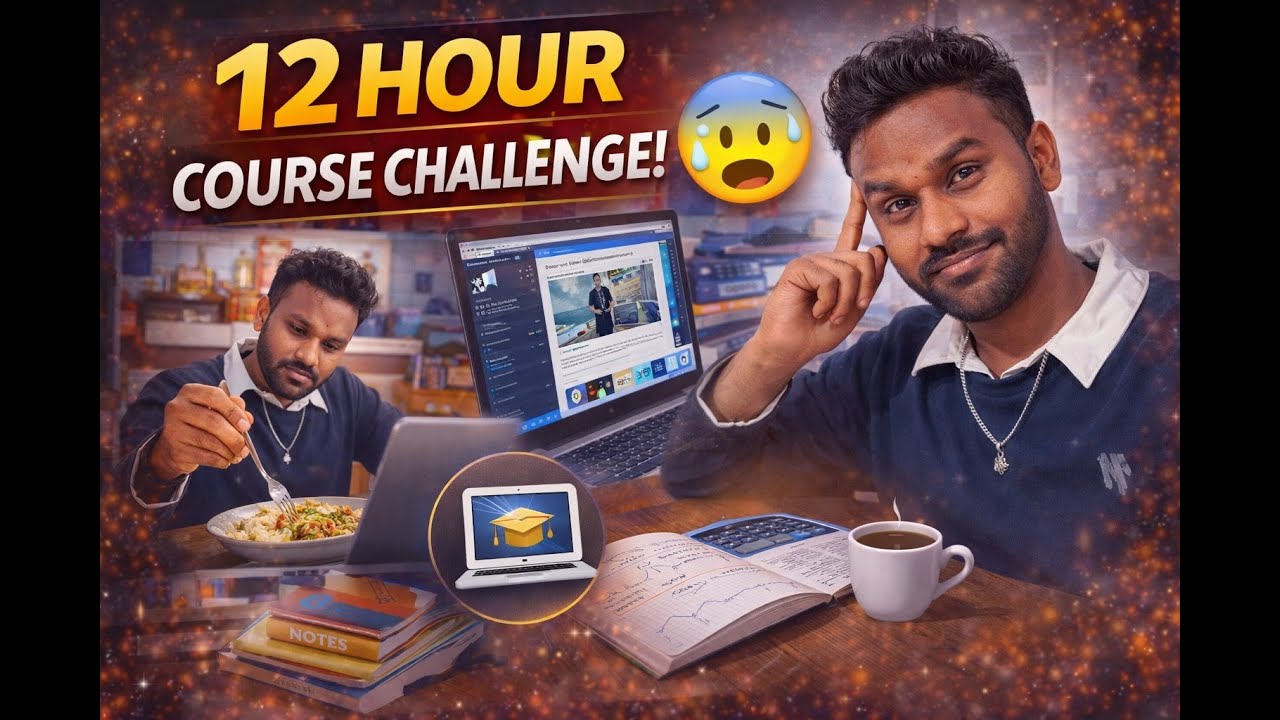 12 ಗಂಟೆಗಳ Course Challenge | Laptop, Food & Full Focus 🔥 | Sanjayellur | Kannada  💛❤️