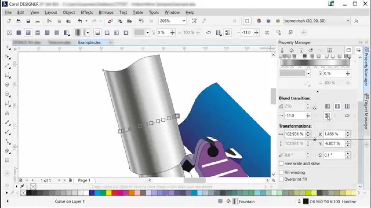 Advanced fill and transparency tools in Corel DESIGNER