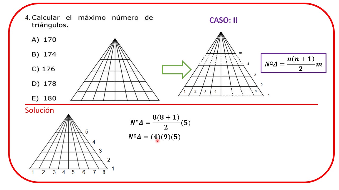 CONTEO DE TRIÁNGULOS SIN FORMULAS Y CON FORMULAS