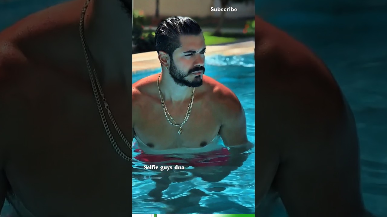 Handsome Guy Turk Model in the Pool  #shorts