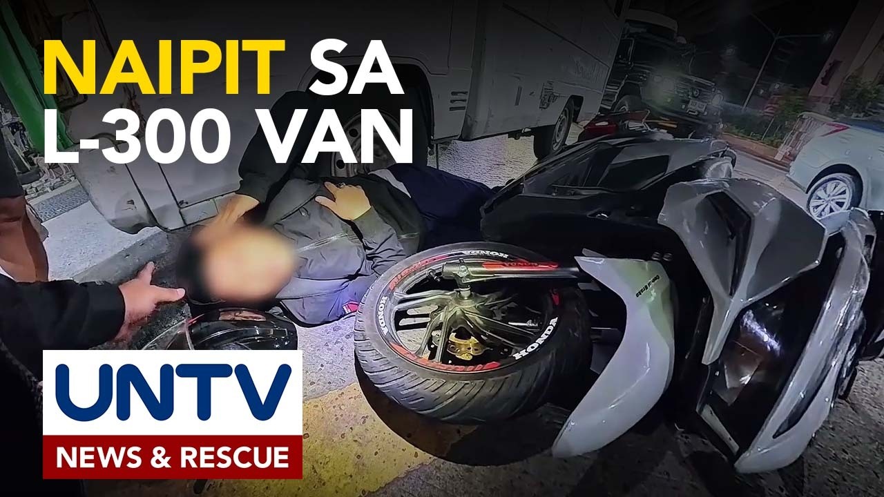 Rider na naipit sa L-300 van, tinulungan ng UNTV NAR