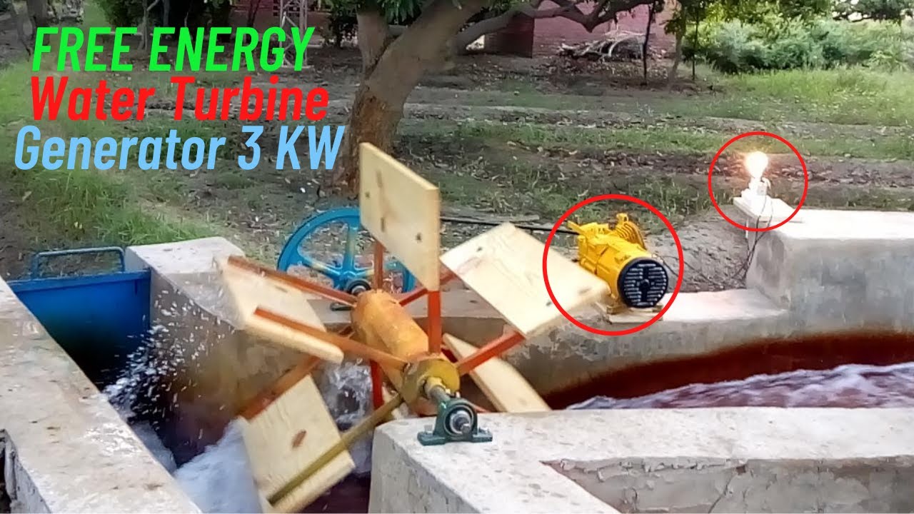 How to Make Free Energy Water Turbine Generator 3 KW 230 Volt Free Electricity Generator