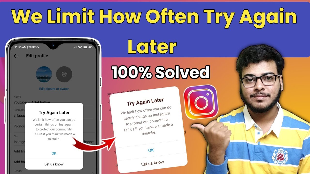 We Limit How Often You Can Do Certain Things On Instagram | Instagram Try Again Later Problem Solved