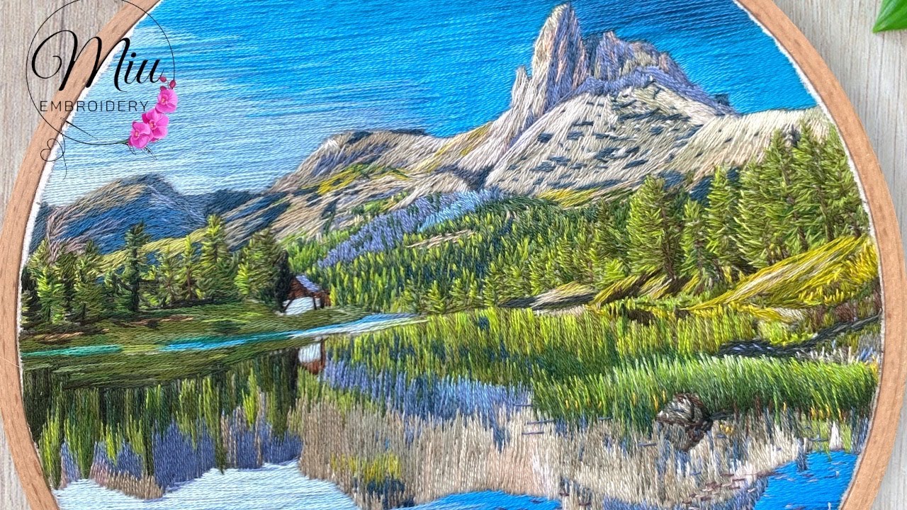 Reflection 🏞- Needle Painting Landscape Embroidery