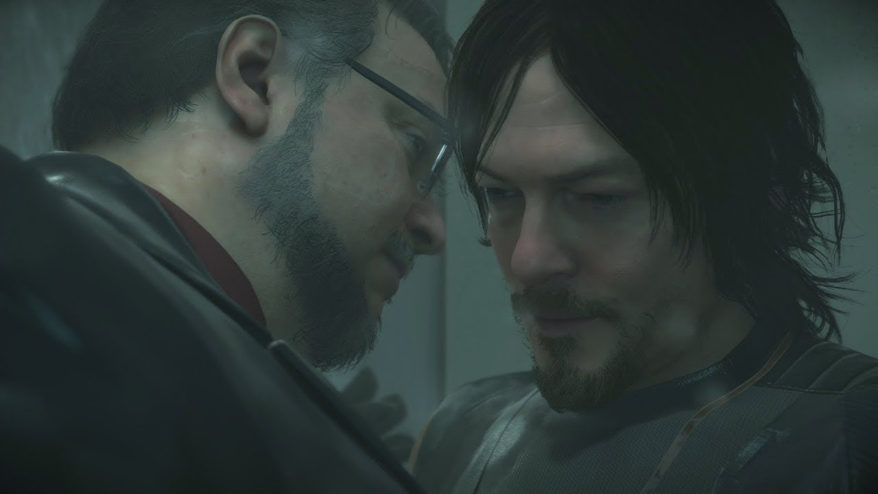 Death Stranding — сцена в душе Сэма с Мертвецом
