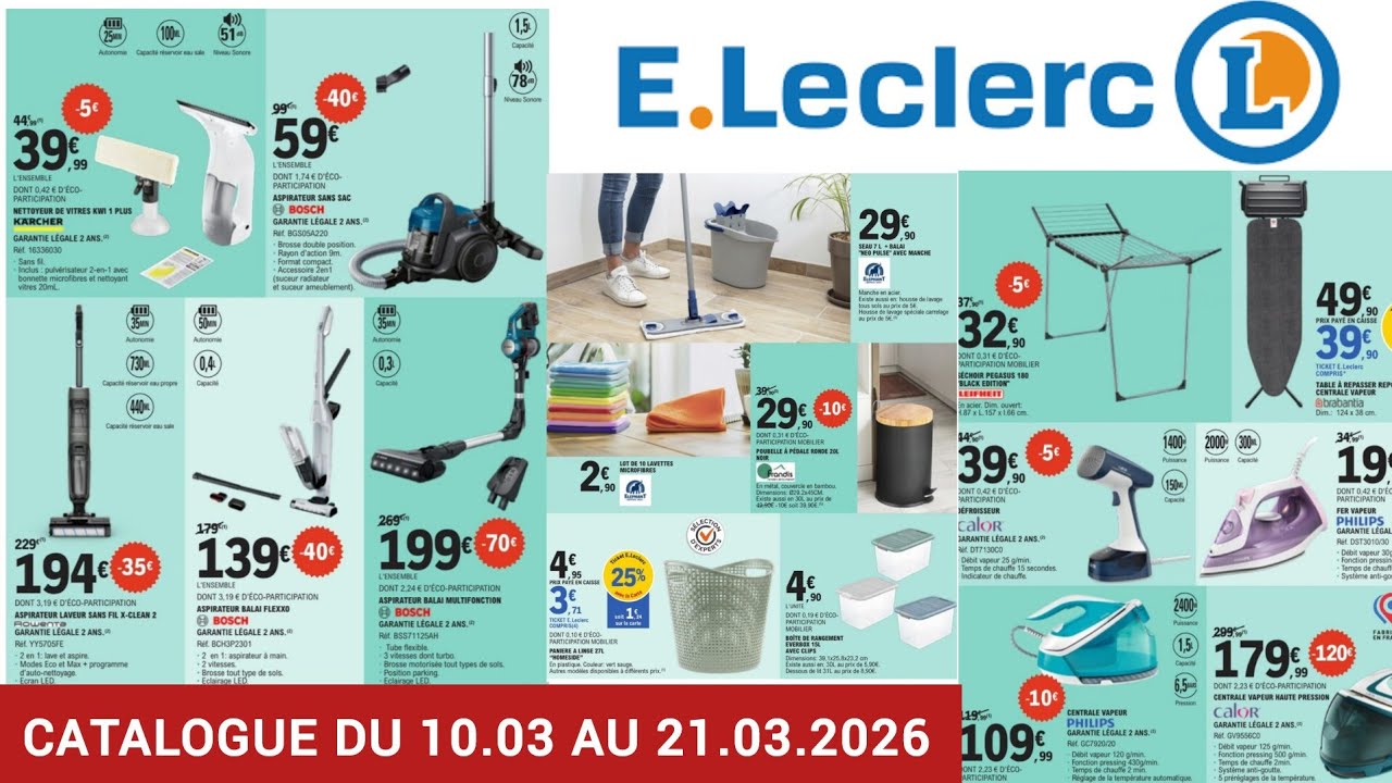 LECLERC Catalogue du 10/03 au 21.03 ✨  Bon Plan Promotion #leclerc #textile
