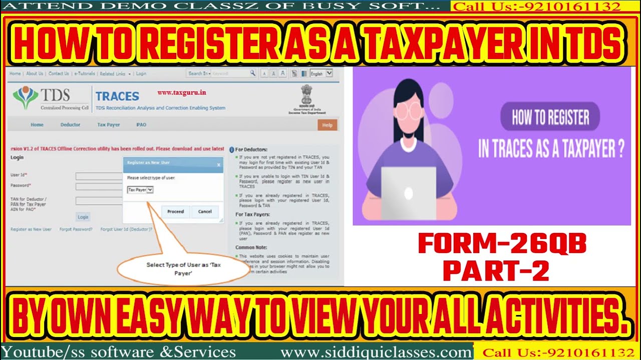 #02|FORM-26QB|How to Register as a taxpayer in TDS CPC or TRACES, by Own Easy way to|Part-2|