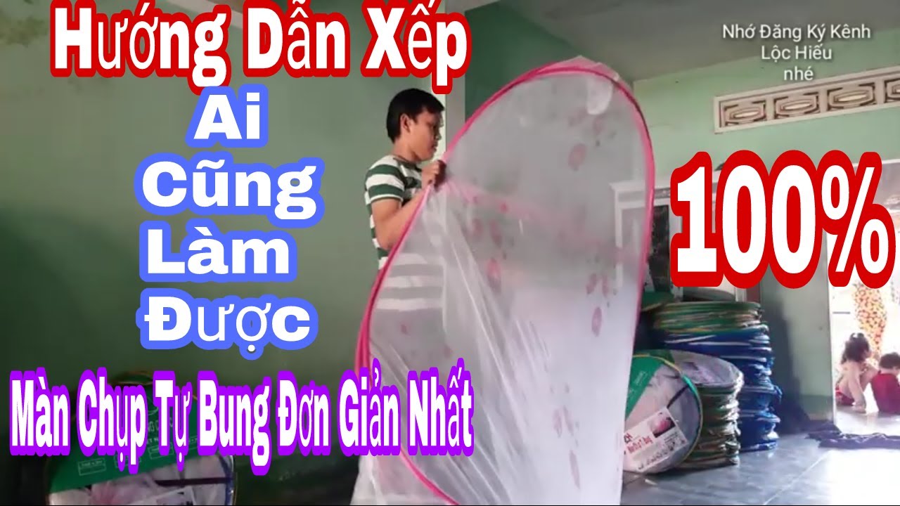 Hướng dẫn cách xếp màn chụp tự bung đơn giản nhất| Lộc Hiếu Chuyên cung cấp sỉ Màn Chụp Tự Bung