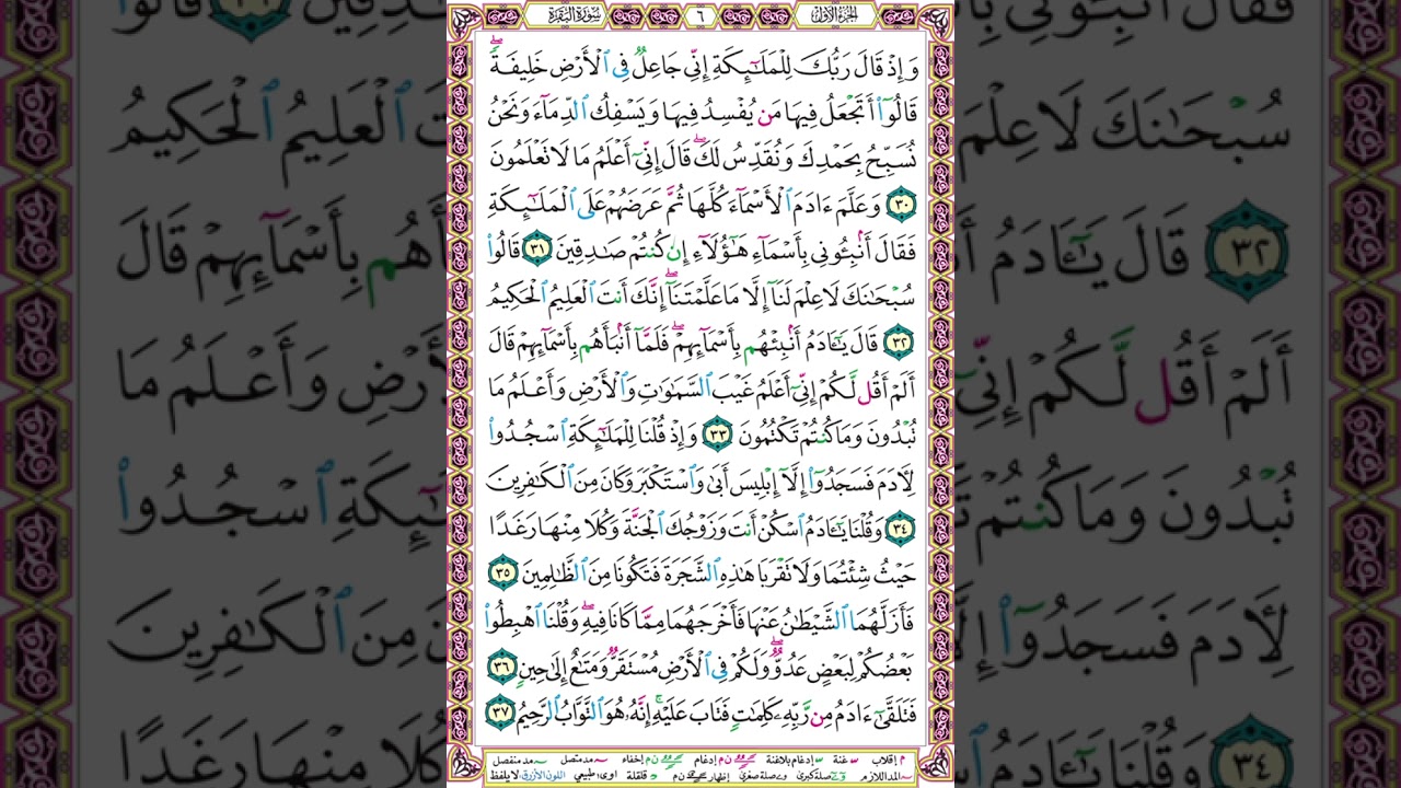 قراءة تعليمية ص 006 البقرة