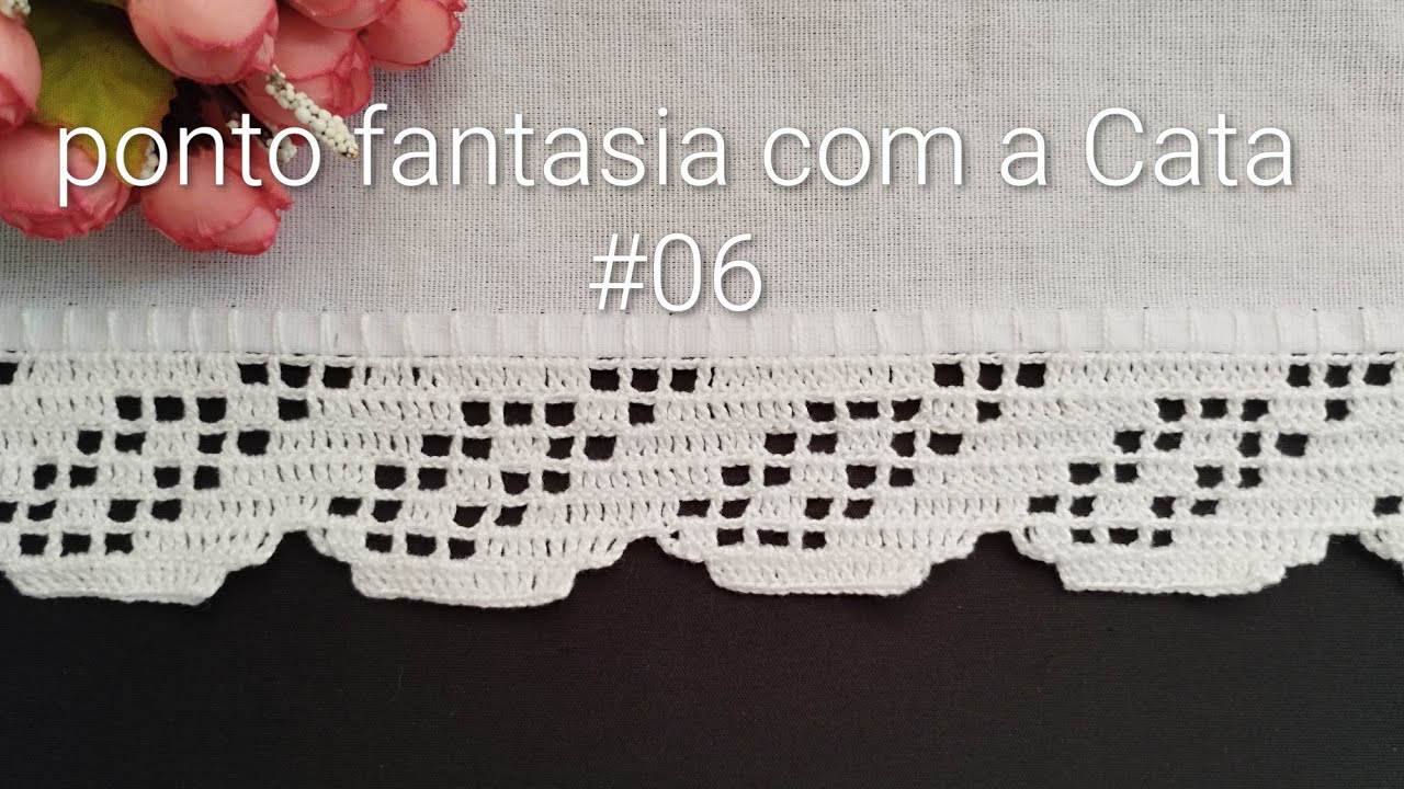 Bico em crochê #06 #barradodecroche #bicodecrochê #crochedacata #catacroche #diy