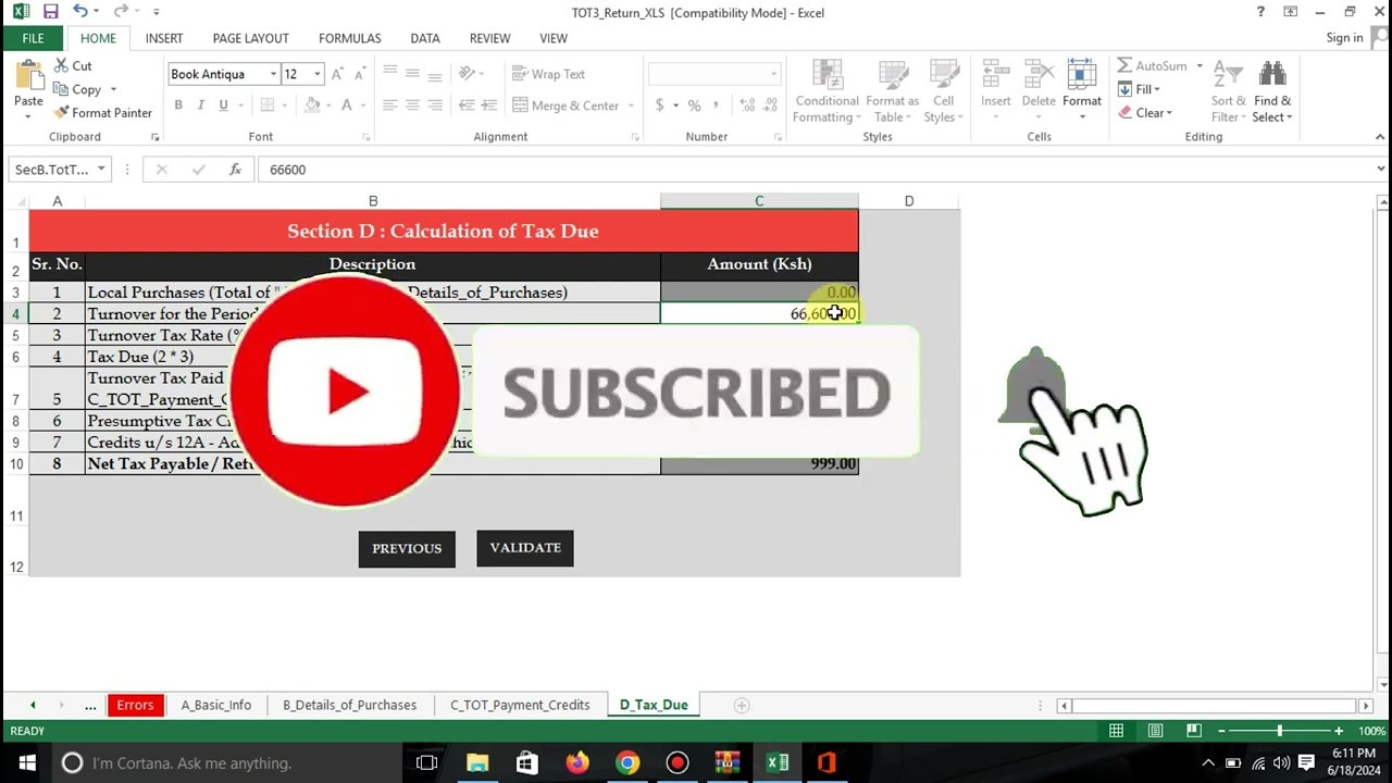 How to file Tax Turnover and download a payment slip