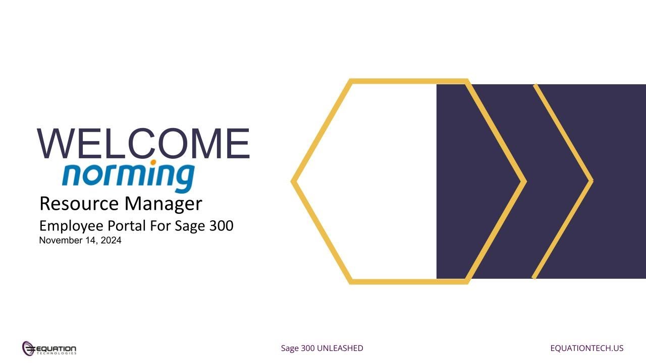 Norming Resource Manager - Sage 300 Unleashed 2024