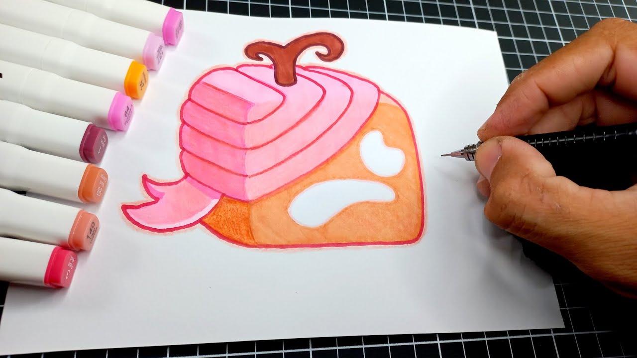 como DESENHAR a FRUTA DOR DO BLOX FRUITS - PAIN FRUIT