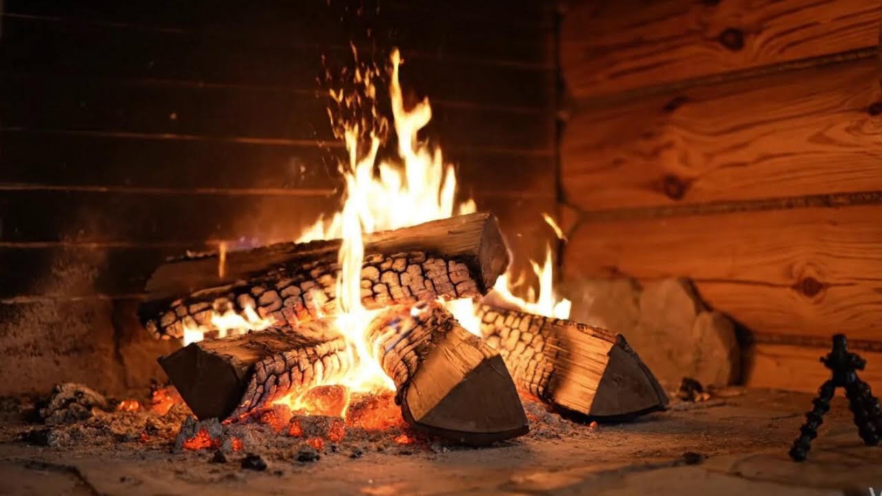 Live Relaxing Fireplace Side View | ASMR for Focus