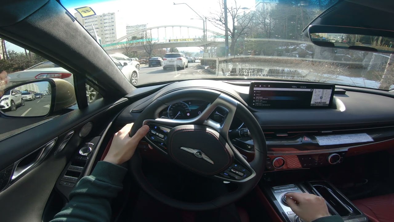 제네시스 G80 2.5T 스포츠 패키지 AWD 1인칭 주행 (2023 Genesis G80 2.5T Sport AWD POV TestDrive)