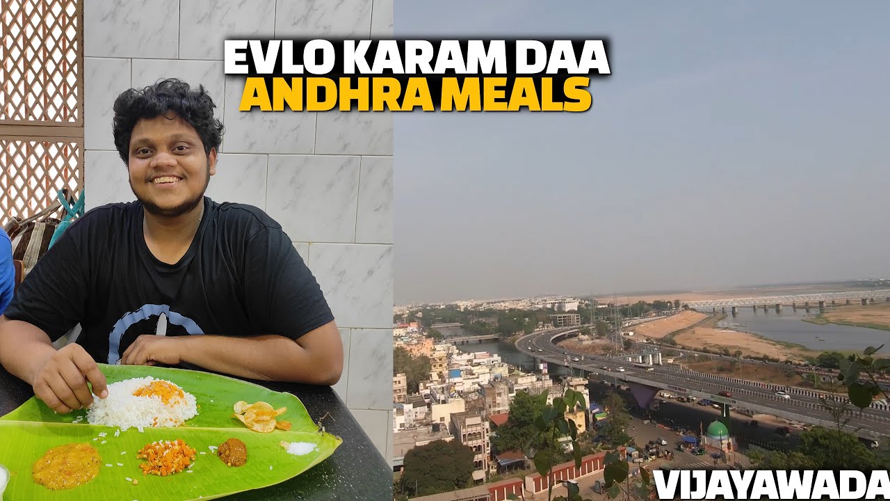 Evlo karam da swammy | Andhra la Andhra meals - Anchineya Villas | vijayawada vlog | Andhra EP 3